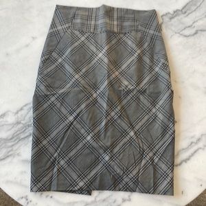 Express Design Studio High Waist Plaid Pencil Skirt